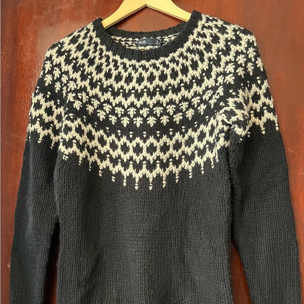Men’s Onassis Fair Isle Crew Lamb Wool Cashmere Blend Pullover